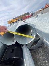Load image into Gallery viewer, Close-up of galvanized steel monopole section with handhole