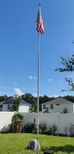 Laden Sie das Bild in den Galerie-Viewer, KC4ES's 28-foot Greyline DX Flagpole flying the flag, on a tilt-up base
