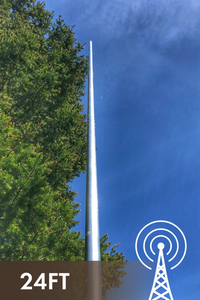 24-foot, flagpole antenna, vertical antenna, ham radio, force 12, hoa vertical, greyline customer