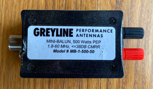 Greyline RF Choke, Ladder-line to PL259, 500 Watt PEP, Mini Line Isolator, -35dB Common Mode Rejection 1-61 MHz